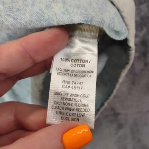 Natural Reflections Womens L Chambray Shirt Embroidered Button Up Cotton Western - Picture 8 of 10